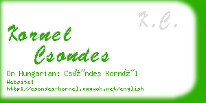 kornel csondes business card