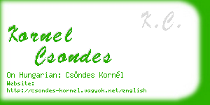 kornel csondes business card